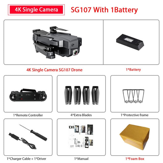 Drone Smart Sg760 - Full HD 1080p Double Caméra - Follow Me - Noir