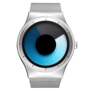 Stylish men's watch, creative modern design (stainless steel strap)
