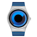 Stylish men's watch, creative modern design (stainless steel strap)