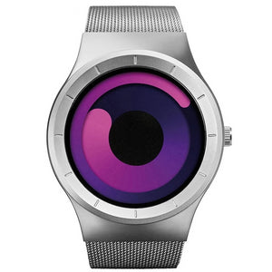 Stylish men's watch, creative modern design (stainless steel strap)