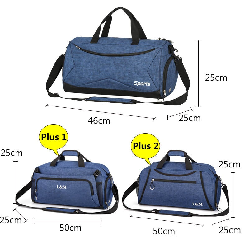 Universal sports bag, travel, with departments for dry and wet things