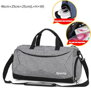 Universal sports bag, travel, with departments for dry and wet things