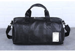 Bag leather, sports, travel, with a separate niche for shoes