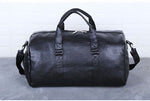 Bag leather, sports, travel, with a separate niche for shoes