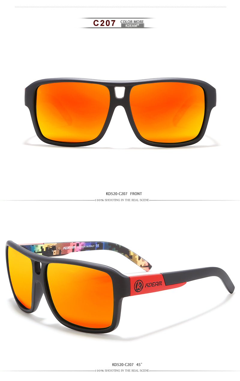 Polaroid Goggles Men Sport eyewear With Hard case Square Sunglasses women Brand Driving Polarized Glasses Outdoor KD520