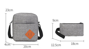 Casual 3in1 student kit: laptop backpack, shoulder bag and small bag