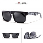 Eye-catching Function Polarized Sunglasses For Men Matte Black Frame Fit. Painting Temples Play-Cool Sun Glasses With Case