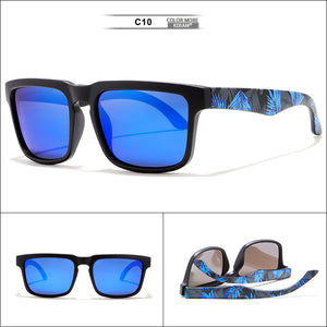 Eye-catching Function Polarized Sunglasses For Men Matte Black Frame Fit. Painting Temples Play-Cool Sun Glasses With Case