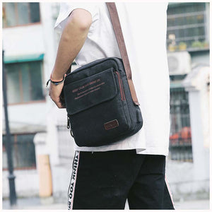 Waterproof men's cross-body bag for phone, wallet, keys and other, casual / with USB port