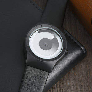 Stylish men's watch, creative modern design (leather strap)