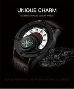 Original men's watch, creative design (leather strap)