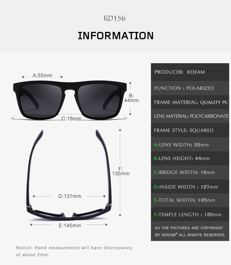 Mirror Polarized Sunglasses Men Square Sport Sun Glasses Women UV gafas de sol With Peanut Case KD156