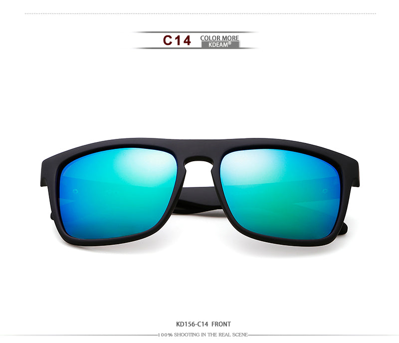 Mirror Polarized Sunglasses Men Square Sport Sun Glasses Women UV gafas de sol With Peanut Case KD156