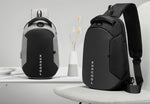 Multifunctional waterproof men’s chest crossbody bag with USB charging port