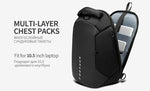 Multifunctional waterproof men’s chest crossbody bag with USB charging port