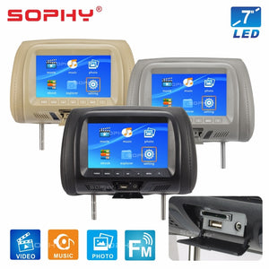 Universal 7 inches Automobile Car Headrest Monitor Rear Seat Entertainment Multimedia Player General AV USB SD MP4