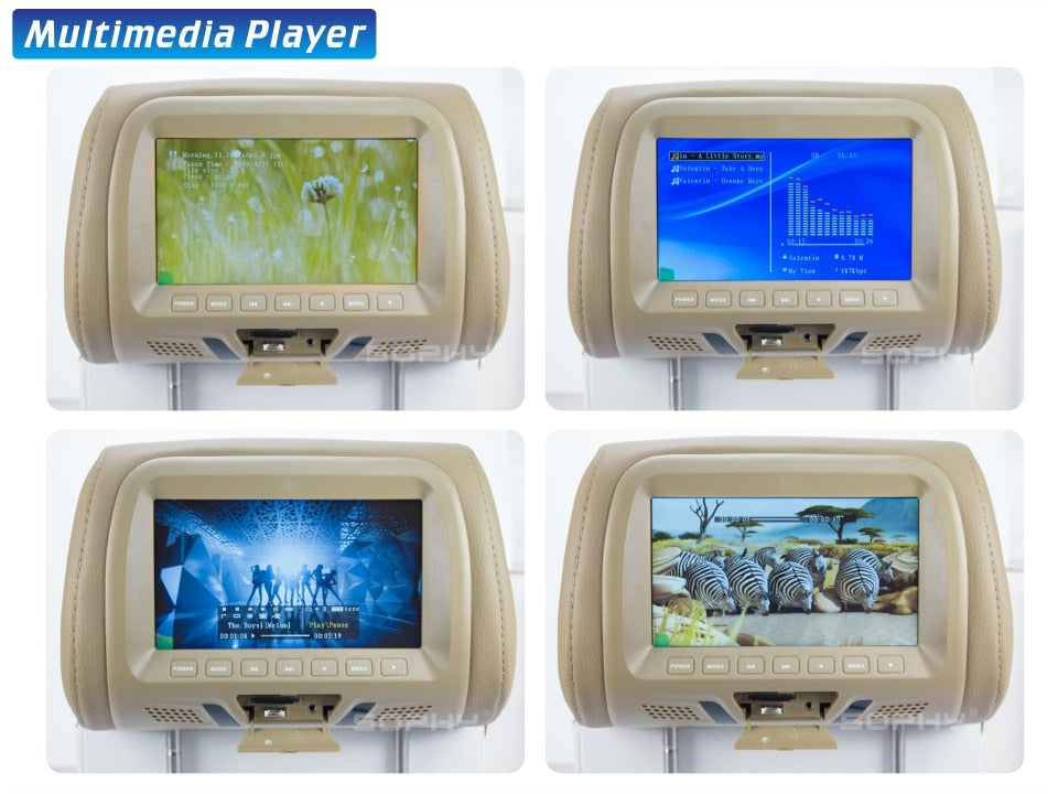 Universal 7 inches Automobile Car Headrest Monitor Rear Seat Entertainment Multimedia Player General AV USB SD MP4