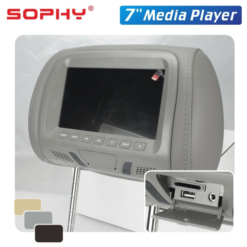 Universal 7 inches Automobile Car Headrest Monitor Rear Seat Entertainment Multimedia Player General AV USB SD MP4