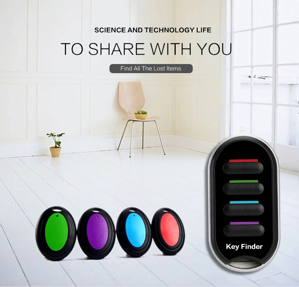 Wireless Key Finder Anti-lost Alarm Keychain LED Flashlight for Key Purse Pet Luggage RF Key Locater Item Tracker DZGOGO