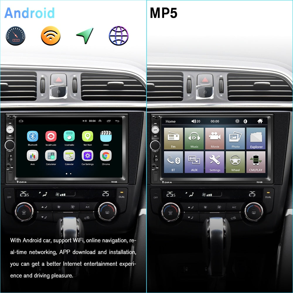 Universal 2 din Car Multimedia Player Autoradio 2din Stereo 7" Touch Screen Video MP5 Player Auto Radio Backup Camera