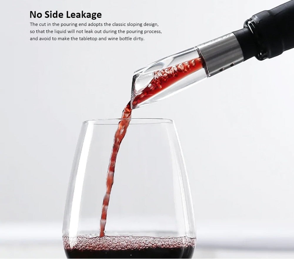 Electric Bottle Opener Stainless Steel Mini Wine Stopper Wine Decanter Aerator Smart Wine set gift