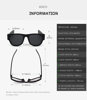 New Circle Round Sunglasses Polarized For Men and Women Outdoor Fold Sun Glasses Portable With case Anti UV400Rays CE