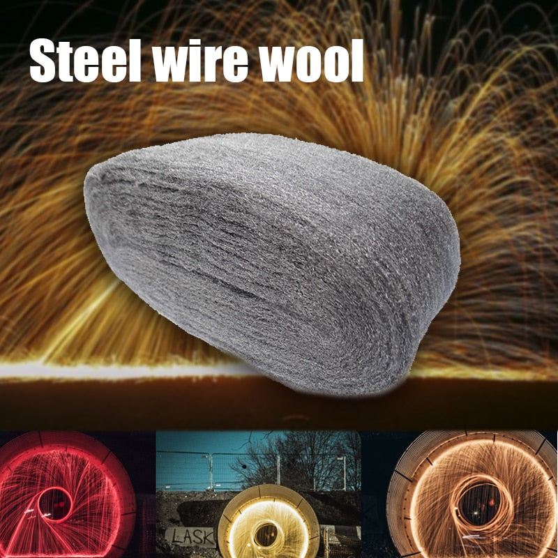 Portable Steel Wire Wool Grade 0000 3.3m For Polishing Cleaning Removing Remover Non Crumble New
