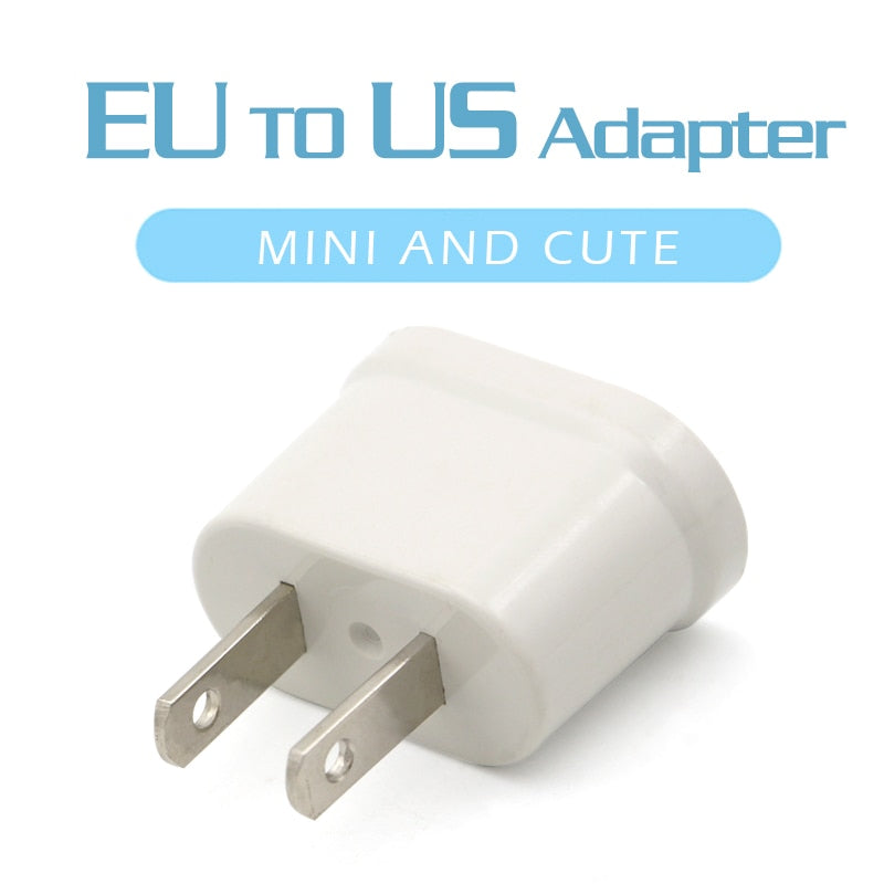 1PC US Adapter Plug EU to US Travel Wall Electrical Power Charge Outlet Sockets 2 Pin Plug Socket Euro Europe To USA