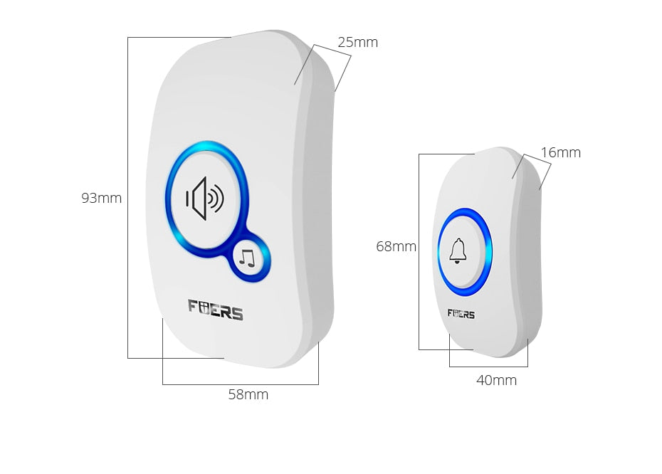 Wireless Doorbell Home Security Alarm/ Welcome Smart Doorbell 3in1 Multi-purpose Door Button 433MHz Easy Installtion