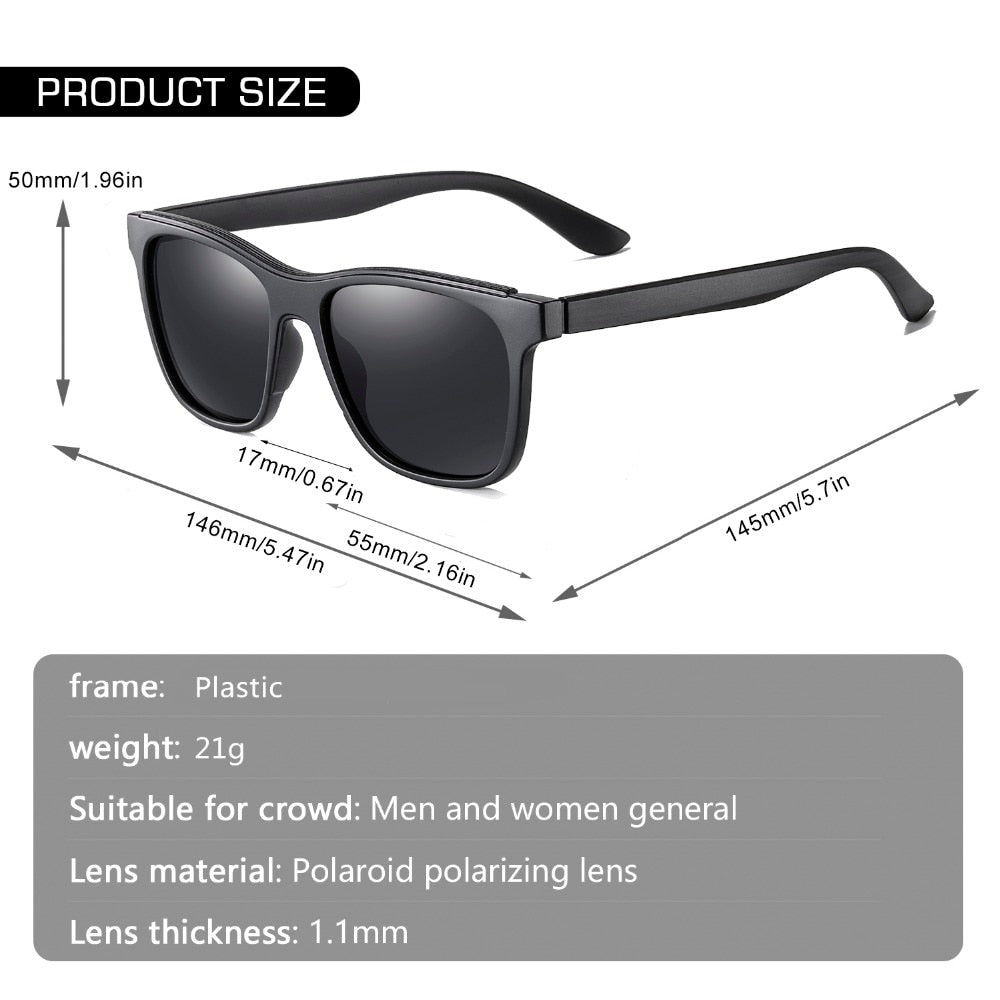 Polarized Sunglasses Men TR90 Frame Fashion Mirror Driving Fishing Sunglasses Male zonnebril heren UV400