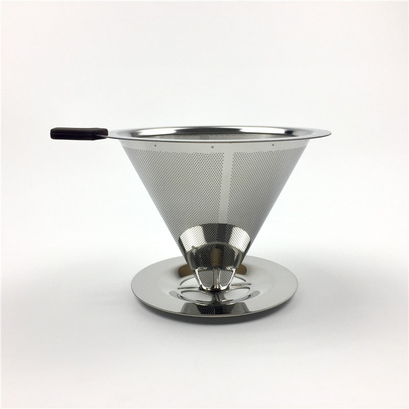 Stainless Steel Coffee Filter Holder Reusable Coffee Filters Dripper v60 Drip Coffee Baskets