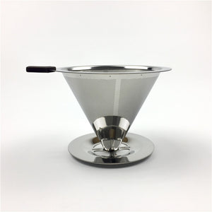 Stainless Steel Coffee Filter Holder Reusable Coffee Filters Dripper v60 Drip Coffee Baskets