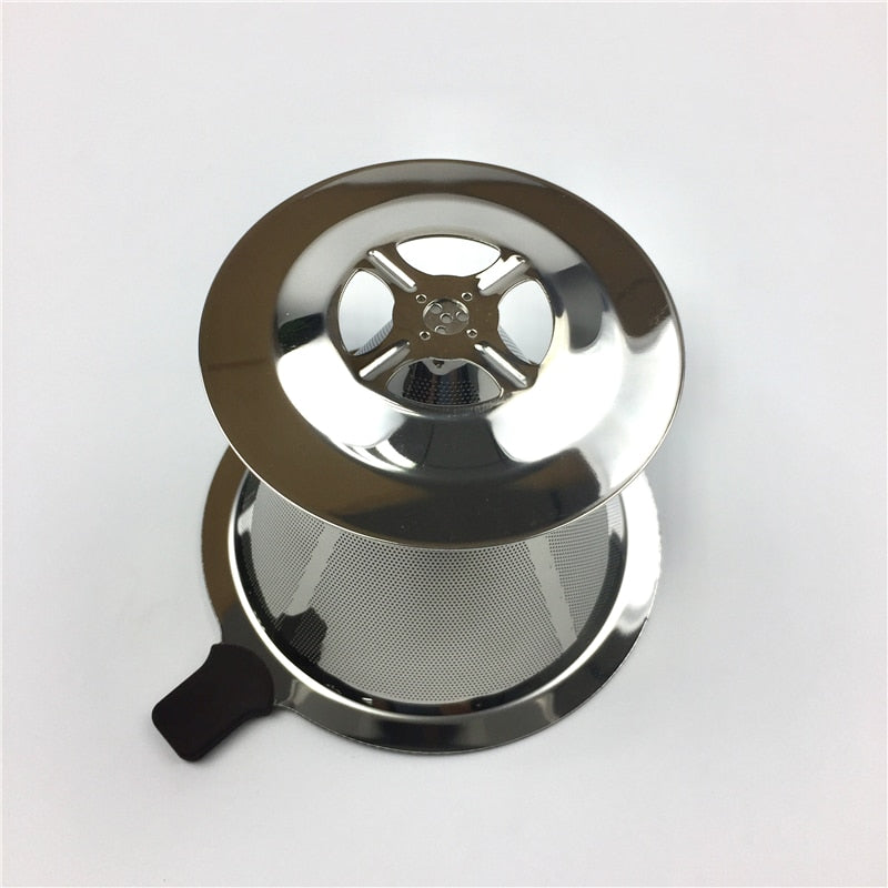Stainless Steel Coffee Filter Holder Reusable Coffee Filters Dripper v60 Drip Coffee Baskets
