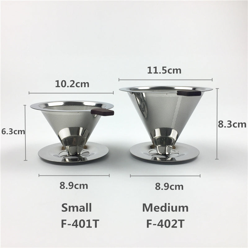 Stainless Steel Coffee Filter Holder Reusable Coffee Filters Dripper v60 Drip Coffee Baskets