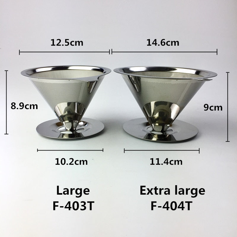 Stainless Steel Coffee Filter Holder Reusable Coffee Filters Dripper v60 Drip Coffee Baskets