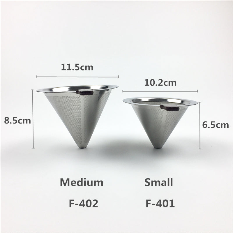Stainless Steel Coffee Filter Holder Reusable Coffee Filters Dripper v60 Drip Coffee Baskets