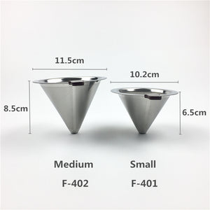 Stainless Steel Coffee Filter Holder Reusable Coffee Filters Dripper v60 Drip Coffee Baskets