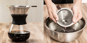 Stainless Steel Coffee Filter Holder Reusable Coffee Filters Dripper v60 Drip Coffee Baskets
