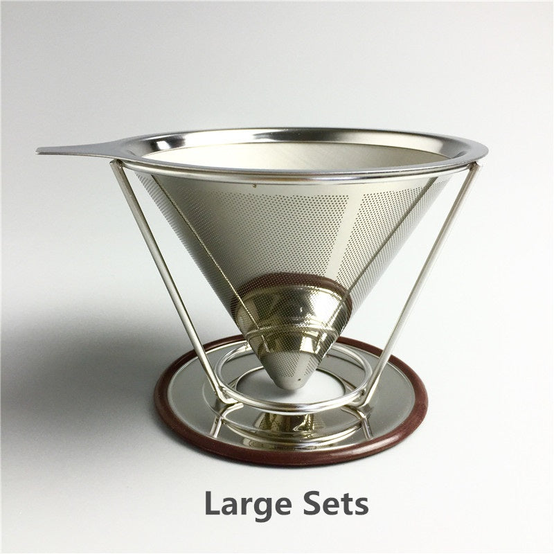 Stainless Steel Coffee Filter Holder Reusable Coffee Filters Dripper v60 Drip Coffee Baskets