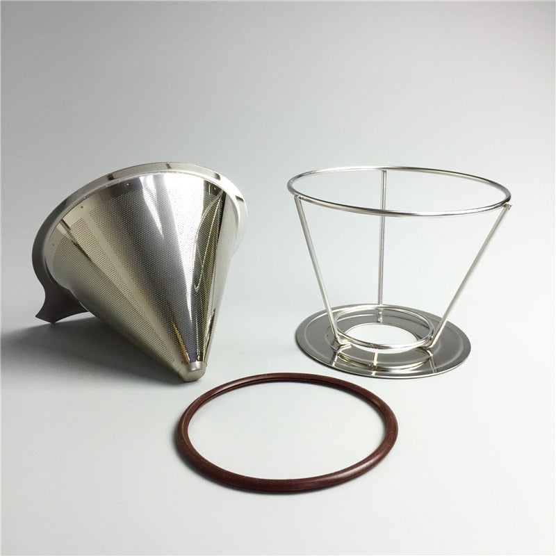 Stainless Steel Coffee Filter Holder Reusable Coffee Filters Dripper v60 Drip Coffee Baskets