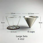 Stainless Steel Coffee Filter Holder Reusable Coffee Filters Dripper v60 Drip Coffee Baskets