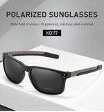 Rectangular Polarized Sunglasses Men Outdoor Driving Sun Glasses Man TR90 Flexible Frame Mix Stainless Steel Temple