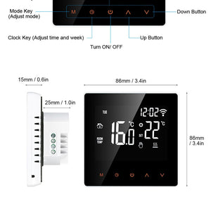 Tuya WiFi Smart Thermostat, Electric floor Heating Water/Gas Boiler Temperature Remote Controller for Google Home, Alexa