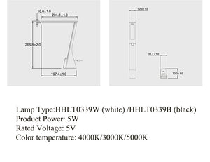 Panasonic LED Desk Light Touch Sensor Folding Table Lamp Portable USB Rechargeable Reading Light Night Bedside Light