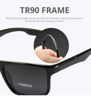 Rectangular Ultra Light TR90 Sunglasses Men Polarized TAC 1.1mm Thickness Lens Driving Sun Glasses Women Sports