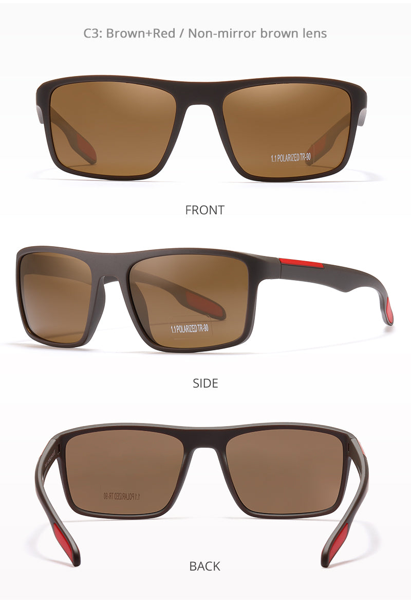 Rectangular Ultra Light TR90 Sunglasses Men Polarized TAC 1.1mm Thickness Lens Driving Sun Glasses Women Sports