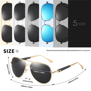 Pilot Sunglasses Men Polarized Metal Frame Anti-Glare Mirror Lens 2020 Fashion Fishing Sun Glasses Male UV400