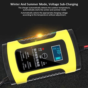 12V 6A Intelligent Car Motorcycle Battery Charger For Auto Moto Lead Acid AGM Gel VRLA Smart Charging 6A 12V Digital LCD Display