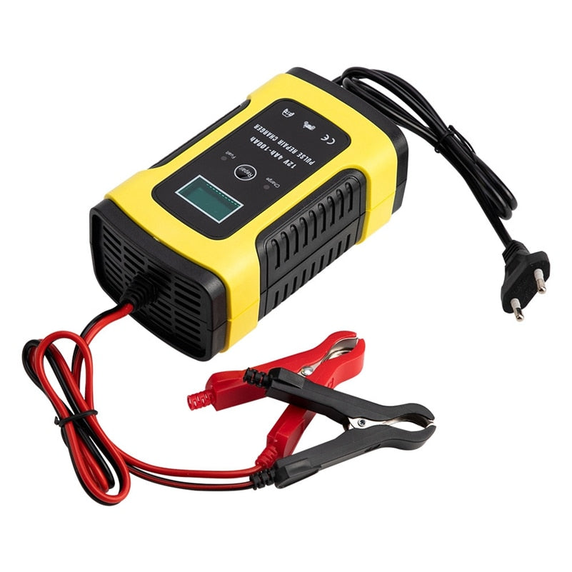 12V 6A Intelligent Car Motorcycle Battery Charger For Auto Moto Lead Acid AGM Gel VRLA Smart Charging 6A 12V Digital LCD Display