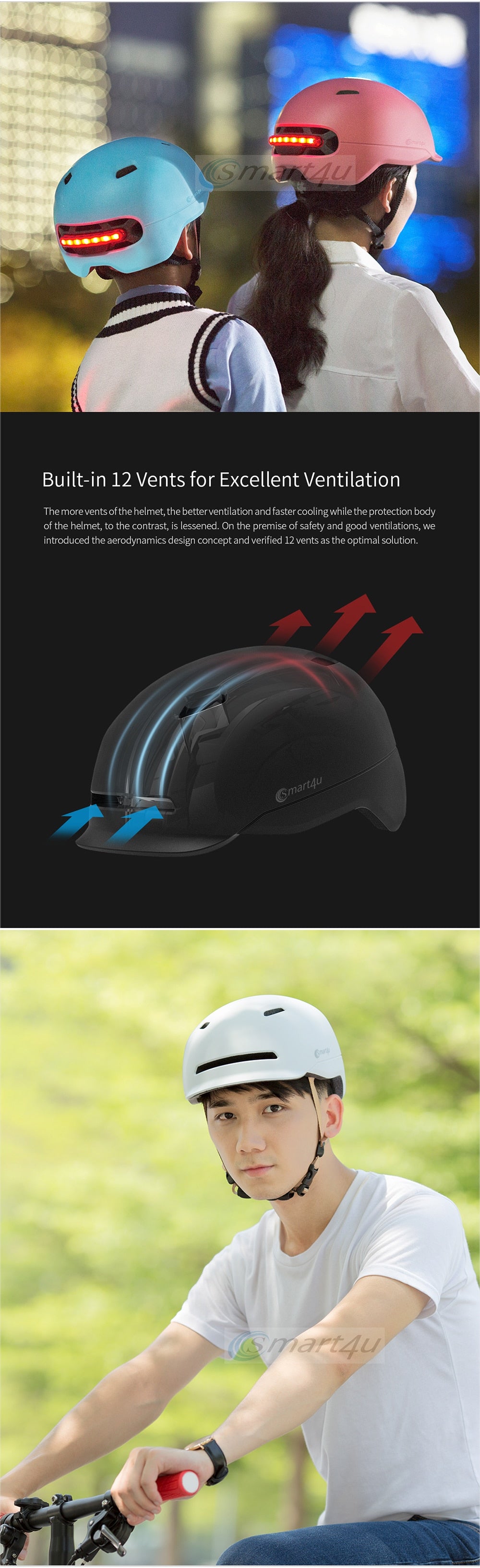 Outdoor Cycling Sport Smart Helmet electric Bike Lamp Racing Motorcycle Bicycle Back Light Kids Helmet Men Women